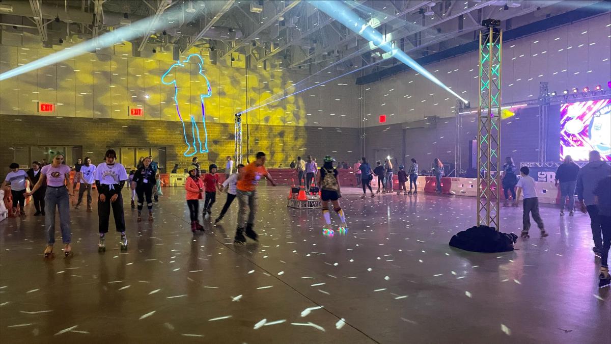 Roller skating in Mayo Civic Center Exhibit Hall