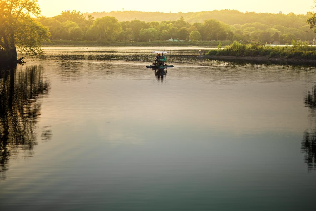 Boating on Silver Lake in Rochester, MN